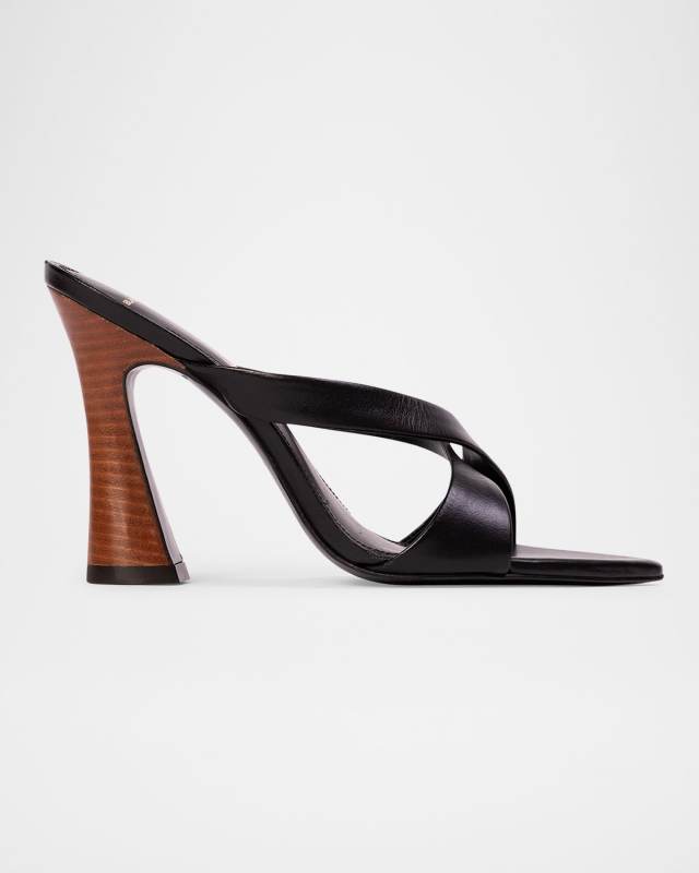Zoey Leather Crisscross Slide Sandals